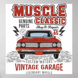 Classic Muscle Car Poster