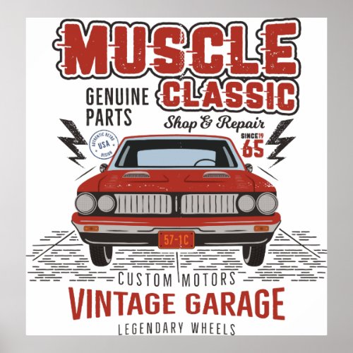 Classic Muscle Car Poster