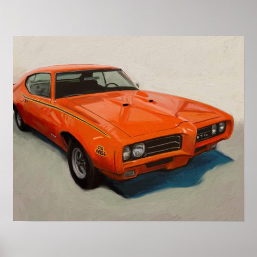 Classic Muscle Car Poster  The Judge 69 GTO