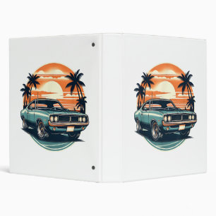 Classic Muscle Car Retro Vintage Style 3 Ring Binder