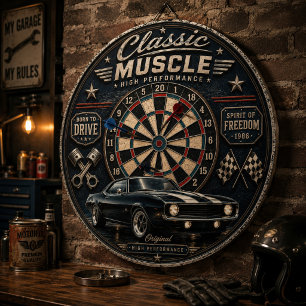 Classic Muscle Car Vintage American Muscle Garage Dart Board