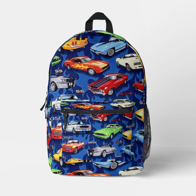 Classic Muscle Cars  Printed Backpack (Front)