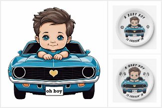 Classic Muscle Race Car Baby Shower & New Arrival