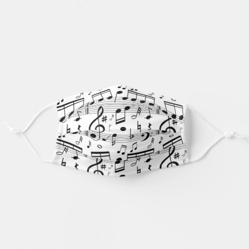 Classic Music Musical Notes Pattern Add Your Name Adult Cloth Face Mask