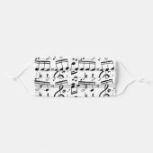 Classic Music Musical Notes Pattern Add Your Name Adult Cloth Face Mask (Front, Folded)