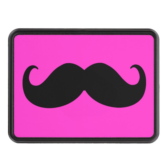 Classic Mustache on Pink Hitch Print Tow Hitch Cover (Front)