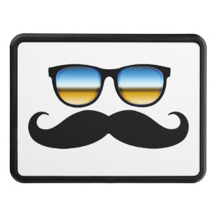Classic Mustache on the Beach Hitch Print Trailer Hitch Cover