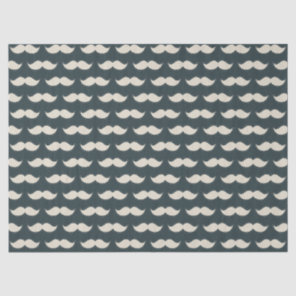 Classic Mustache Pattern on Black Tissue Paper