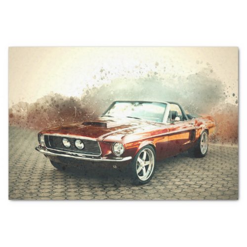 Classic Mustang Car Decoupage Tissue Paper