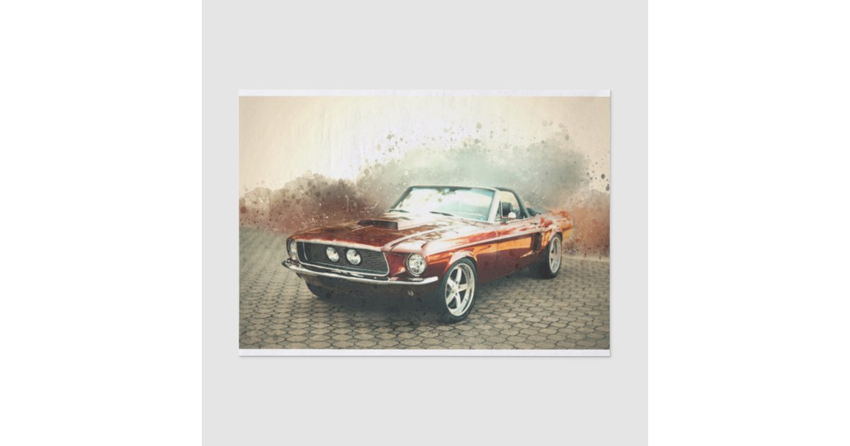 Classic Mustang Car Decoupage Tissue Paper | Zazzle
