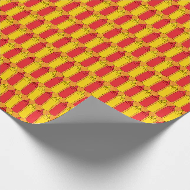 Classic Mustard and Ketchup Condiment Bottles Wrapping Paper Zazzle