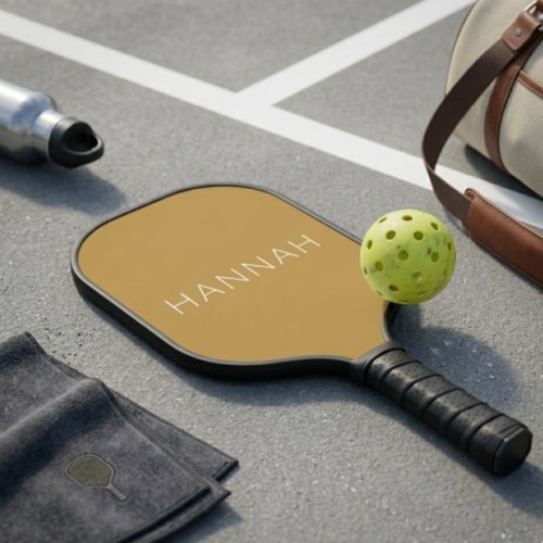 Classic Mustard Gold Minimalist Custom Name Pickleball Paddle