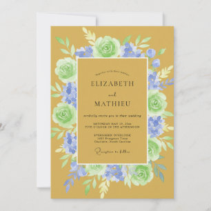 Classic Mustard Peony Wedding Invitation