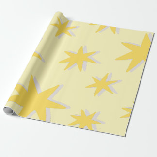 Classic mustard star pattern for grandpa wrapping paper