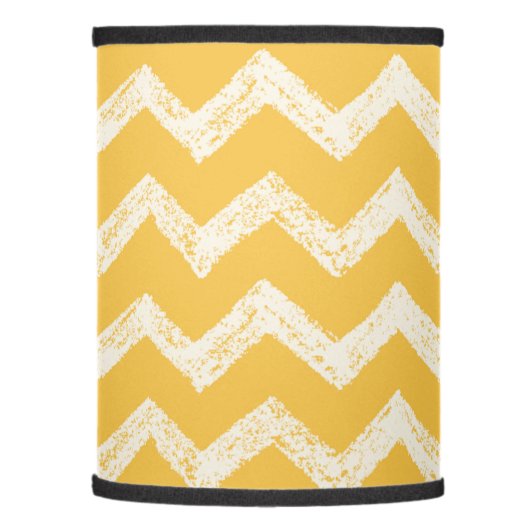 Classic mustard yellow chevron lamp shade (Left)