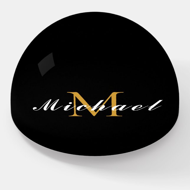 Classic Name and Initial Dome Paperweight Design (Angled)