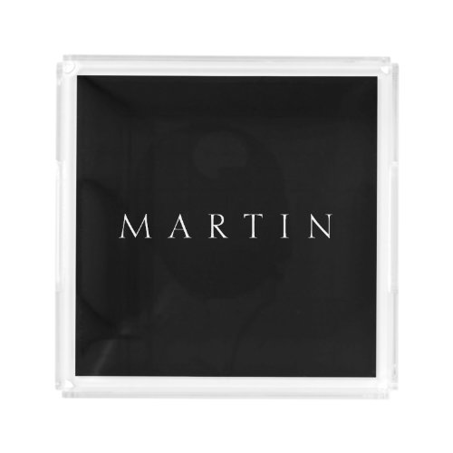 Classic Name or word  Black  White Acrylic Tray
