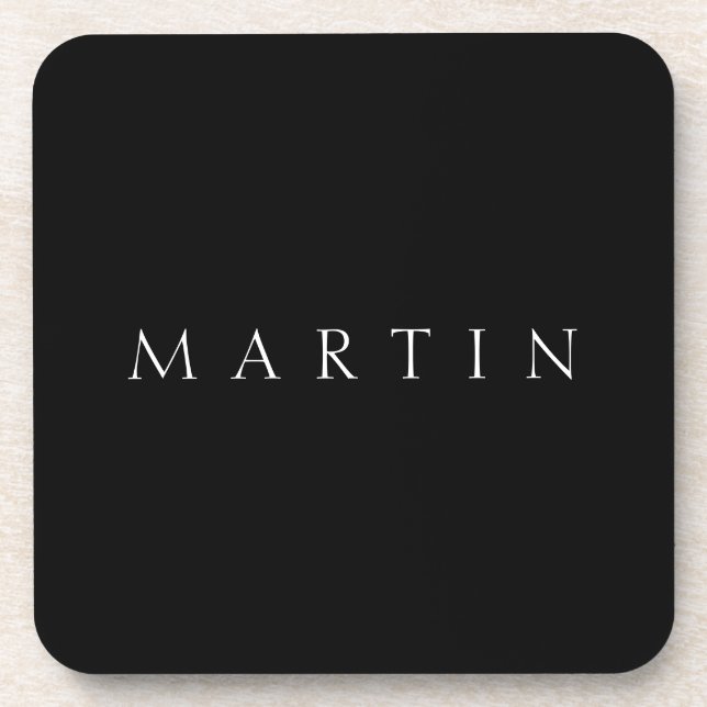 Classic Name (or word) | Black & White Beverage Coaster (Front)