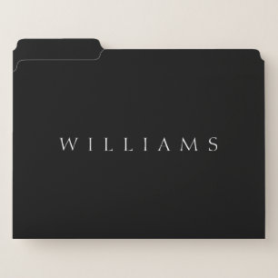 Classic Name (or word) Black & White File Folder