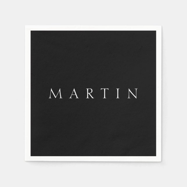 Classic Name (or word) | Black & White Napkins (Front)