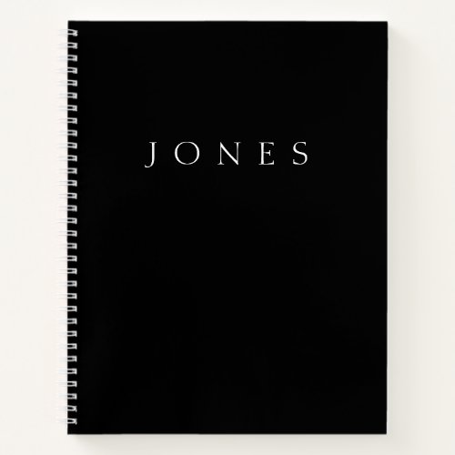 Classic Name or word  Black  White Notebook