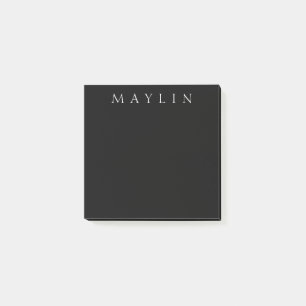 Classic Name or Word Black & White Post-it Notes