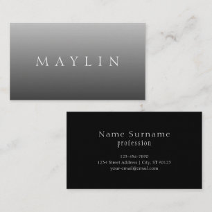 Classic Name or Word Gradient Grey Business Card