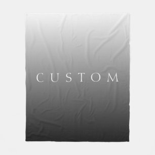 Classic Name or Word Gradient Grey Fleece Blanket