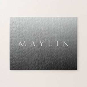 Classic Name or Word Gradient Grey Jigsaw Puzzle