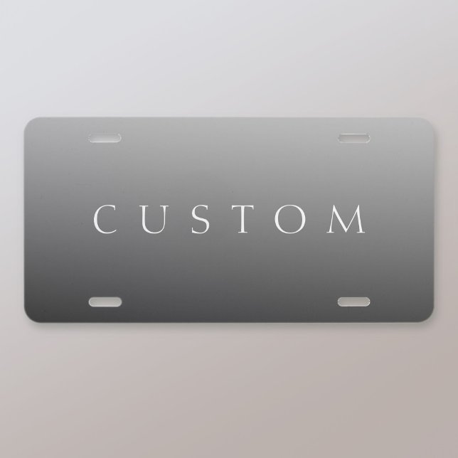 Classic Name or Word | Gradient Grey License Plate (Creator Uploaded)