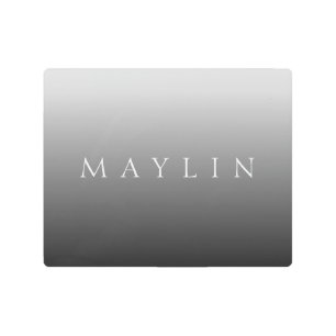 Classic Name or Word Gradient Grey Metal Print