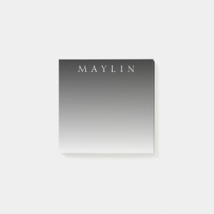 Classic Name or Word Gradient Grey Post-it Notes