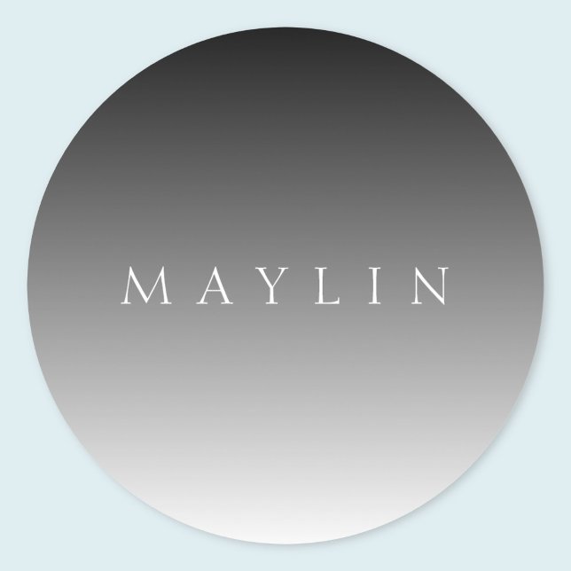 Classic Name or Word | Gradient Grey Round Sticker (Creator Uploaded)