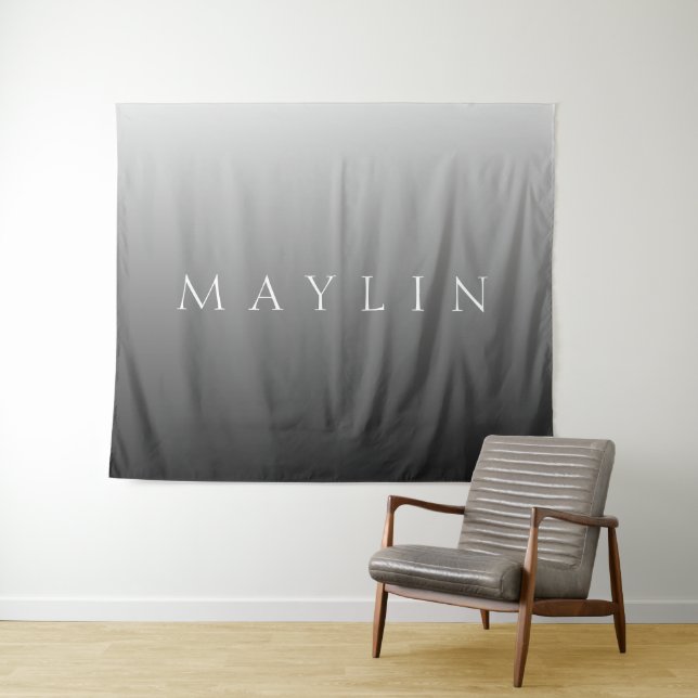 Classic Name or Word | Gradient Grey Tapestry (In Situ (Horizontal))