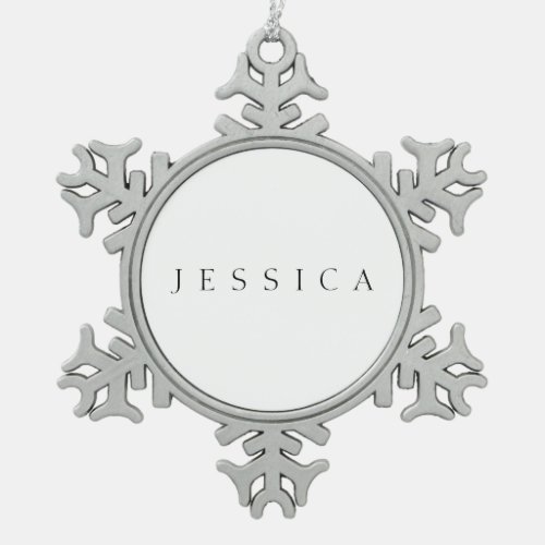 Classic Name or word Snowflake Pewter Christmas Ornament
