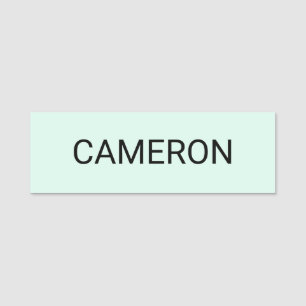 Classic Name Tag Magnetic or Pin Mint Green