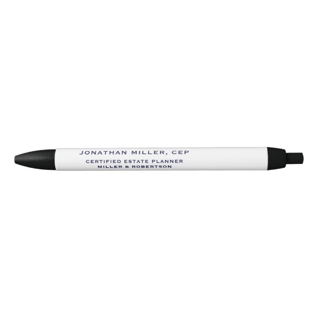 Classic Name Title Company Typographic Pen (Front)