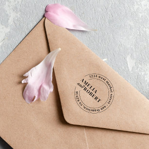 Classic Names Round Wedding Return Address Self-inking Stamp