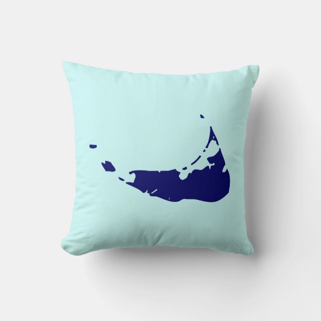 Classic Nantucket Map Throw Pillow (Front)