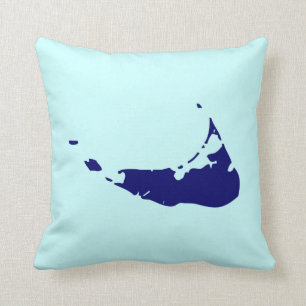 Classic Nantucket Map Throw Pillow