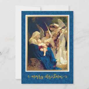 Classic Nativity Angels Music "Merry Christmas" Holiday Card