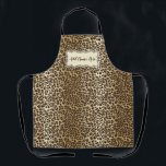 Classic Natural Leopard Pattern Custom w/ Name Apron<br><div class="desc">Elegant natural leopard cheetah pattern apron with custom name. Wear your favorite apparel and accessories with our line of unique animal print items. Decorate your home, office or bedroom with matching home accents, desk accessories and tech cases — all with personalized initial letter and name. This item will make a...</div>