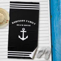 Beach Ocean themed bath Towels, anchor, bath towels, hand towel, anchor,  towel, nautical, beach, beach decor, beach bath towel