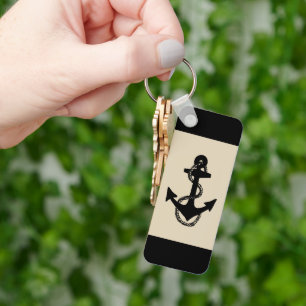 classic nautical ANCHOR + ROPE   Keychain