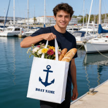 Classic Nautical Anchor Your Boat Name 2 Sided