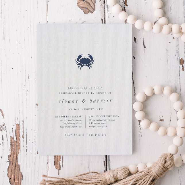 Classic Nautical Crab Rehearsal Dinner Invitation (Creator Uploaded)