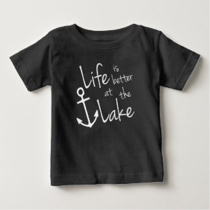 classic nautical LIFE IS BETTER AT THE LAKE Baby T-Shirt