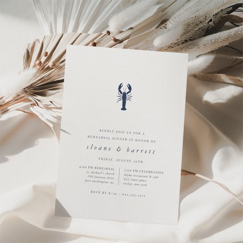 Classic Nautical Lobster Rehearsal Dinner Invitation