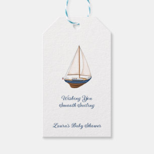 Classic Nautical Sailboat Custom Baby Shower Gift Tags