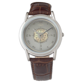 Classic Nautical Two-Tone Leather Custom Watch
